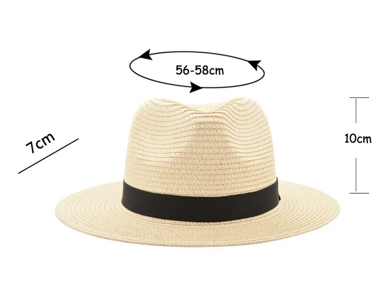 
Panama Hat Summer Sun Hats for Women Man Beach Straw Hat for Men UV Protection Cap chapeau femme 