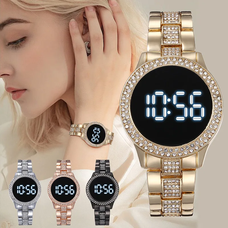 Yishi Ladies Steel Band LED watch, Foreign Trade New Ladies Sports Trend Personalized Electronic Watch