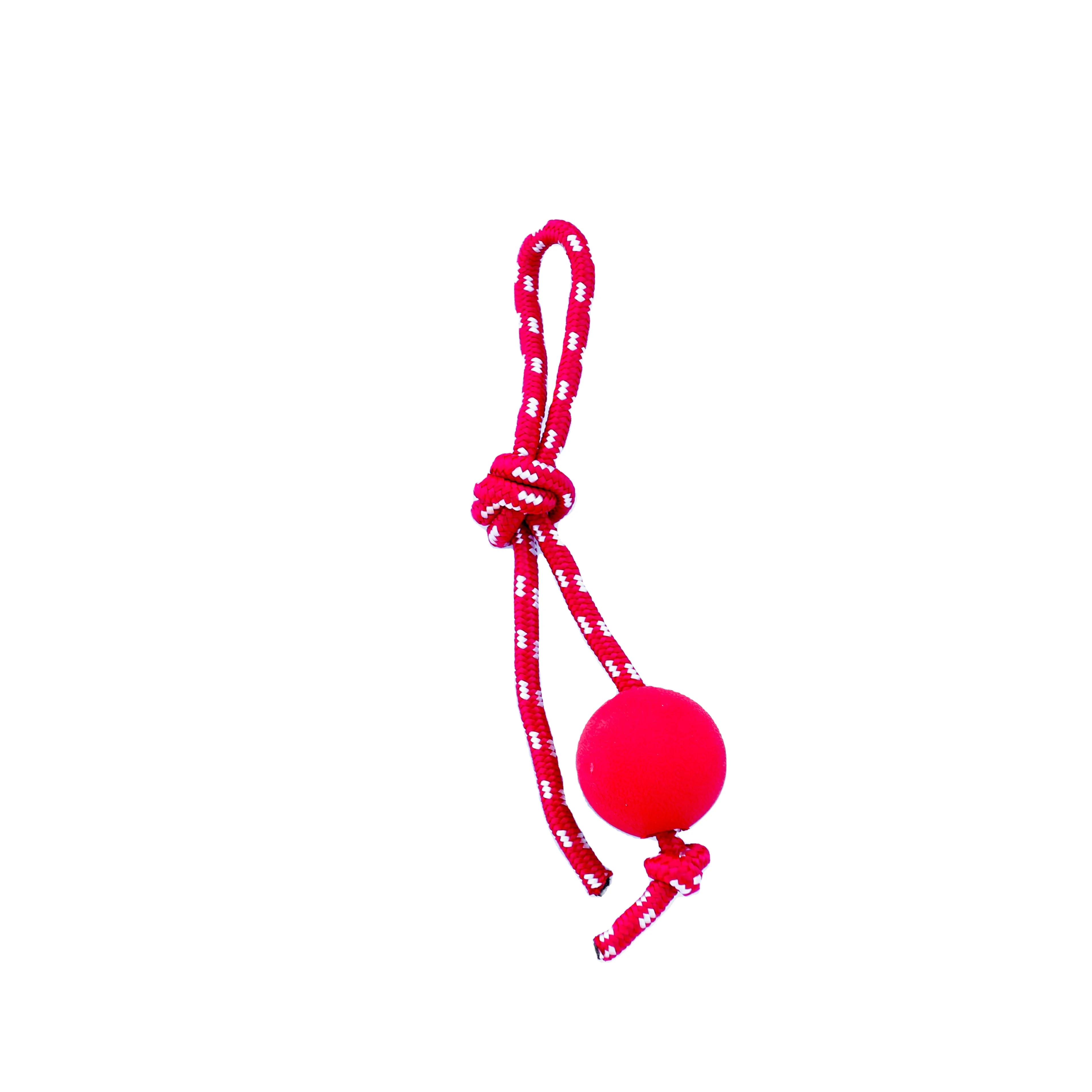 
rubber ball with rope for k9 dog training working dog 