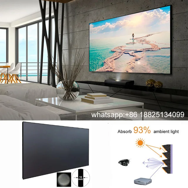 XY Screen PET Crystal  UST ALR projector screen 100-120 inch for xiaomi laser beamer