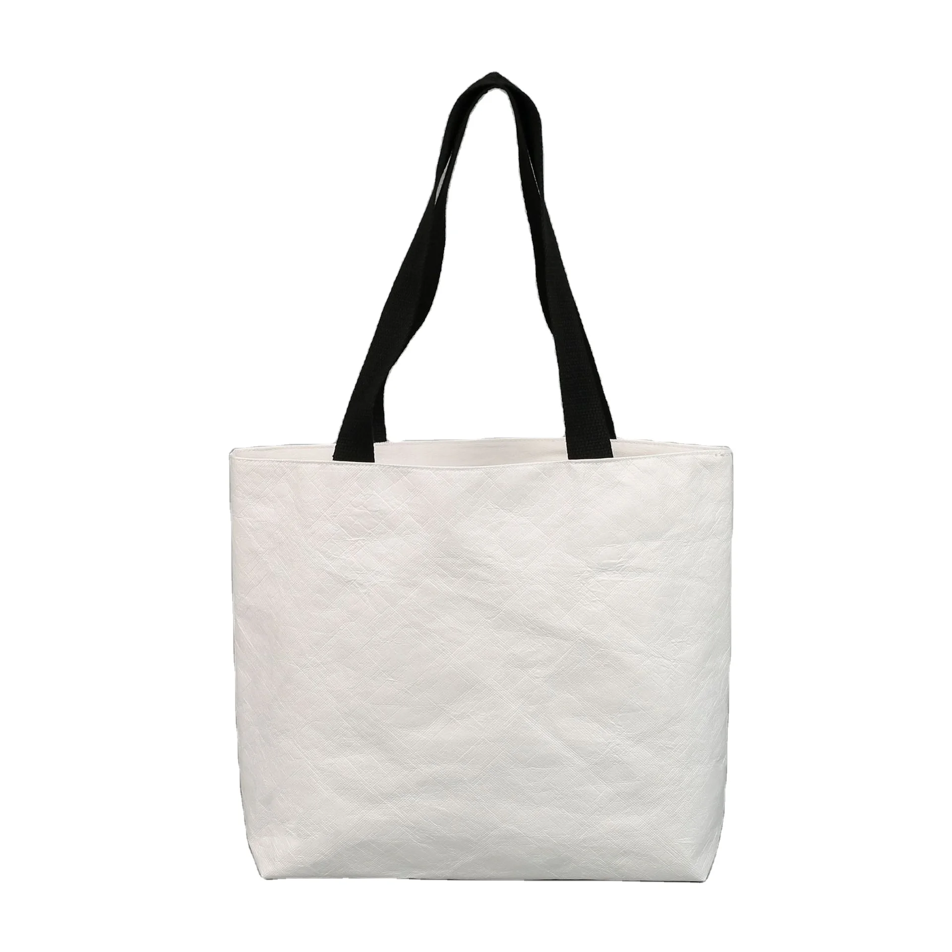Custom Print Durable Tear Resistant Waterproof Portable Tyvek Paper Tote Bag Dupont Coated Tyvek Tote Bag with Logo