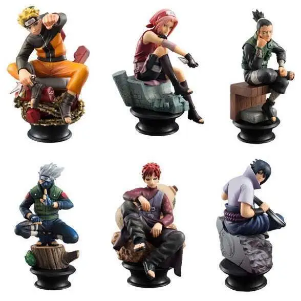 
Naruto 6 Piece Figurine Set - Kakashi, Sasuke, Sakura, Naruto, Gaara Shikamaru Chess Pieces Best Used For Display 