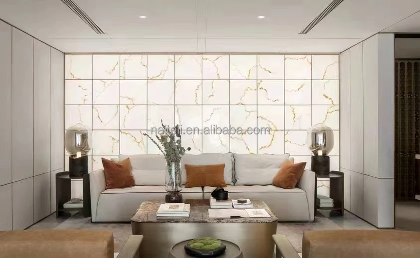 Back lit Alabaster Stone Interior Wall Paneling Lowes