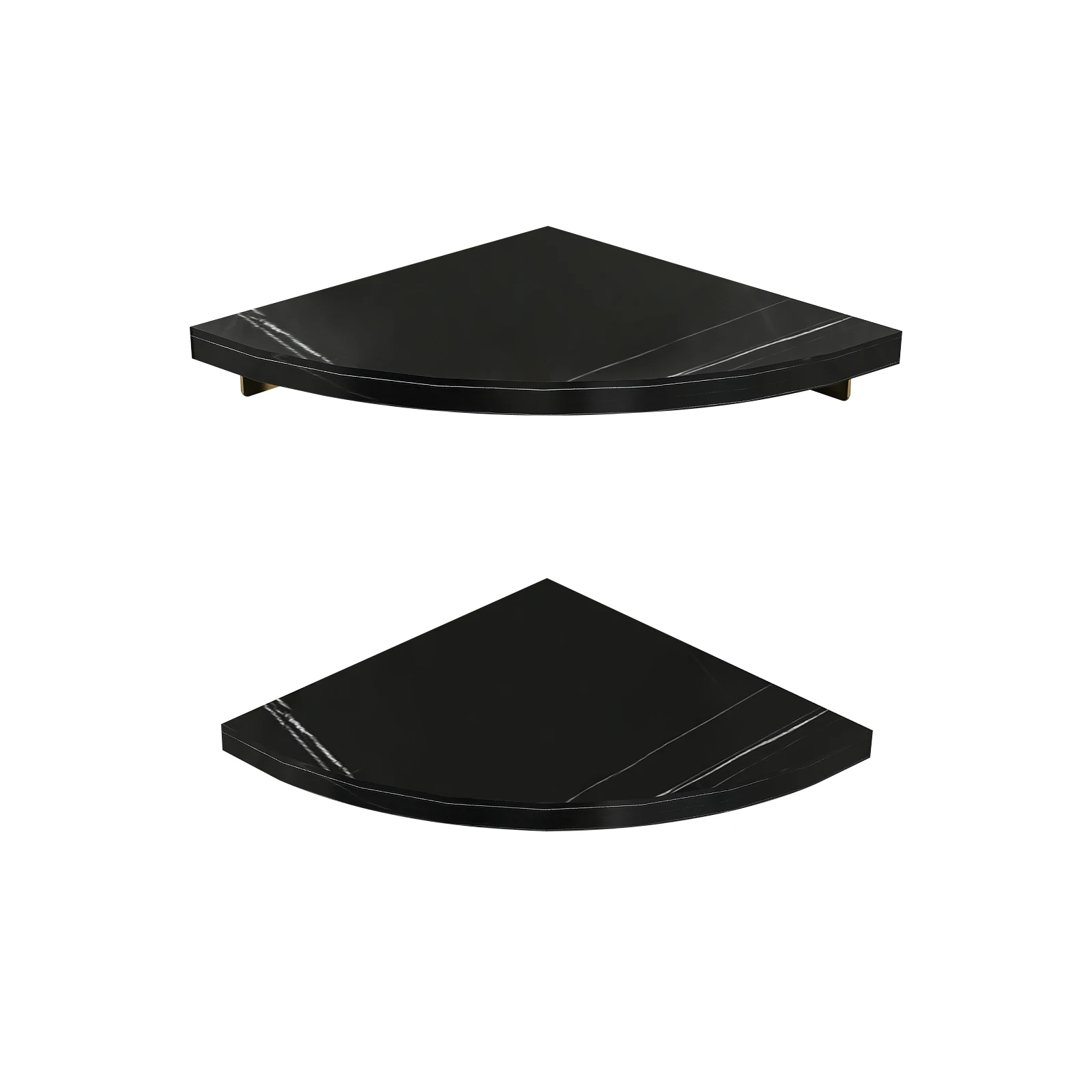 Modern floating wall shelf Bracket Triangle design marble shelf Wall Mounted Black Gold Bathroom corner shelf