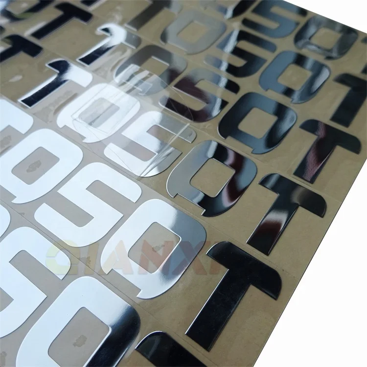 Metal brand logo copper labels solid chrome electroforming nickel sticker