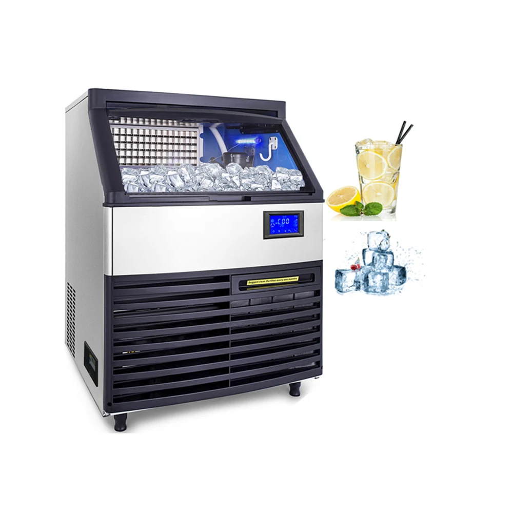 Коммерческая льдогенератор 200 кг/440 фунтов, автоматическая машина для производства льда с прозрачными кубиками, известный производитель, поставка