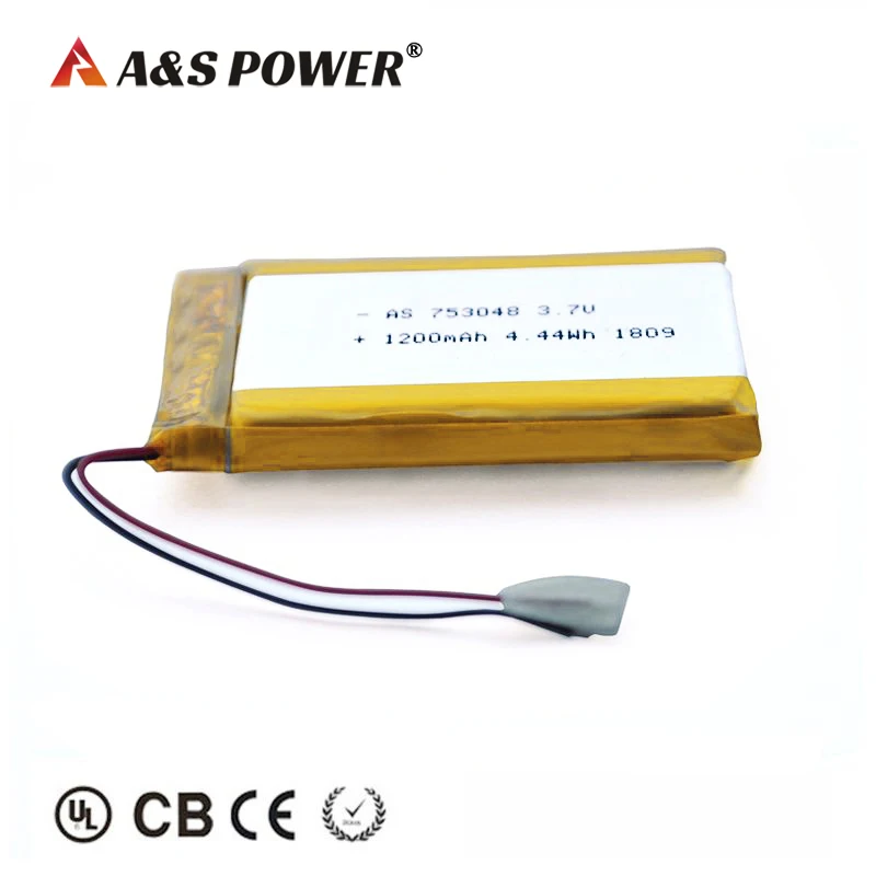 Wholesale High Capacity battery 3.7V 1200mAh 753048 Rechargeable Li-Polymer Battery with UL/Kc Certificate