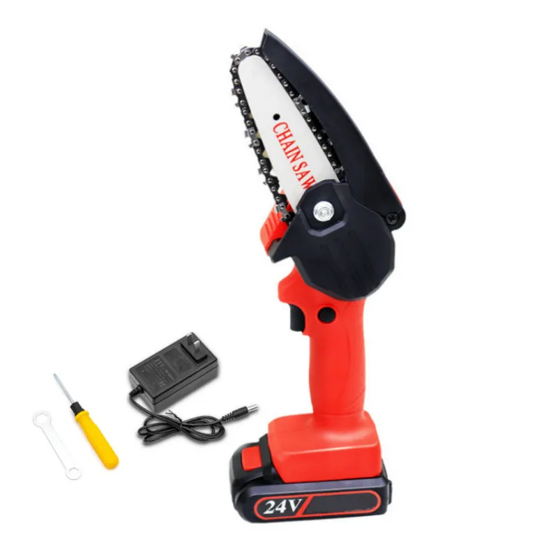 550W Mini Electric Chain Saw One-Hand Woodworking Lithium Battery Pruning Chainsaw Wood Cutter Cordless Garden Rechargeable Tool