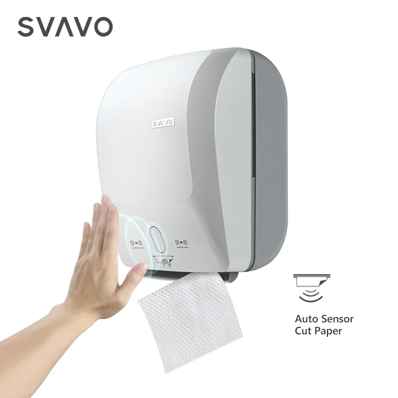 Bathroom Toilet Wall Mounted ABS Plastic Large roll tissue box Waterproof Touchless Sensor Auto Cut Paper Towel Dispenser