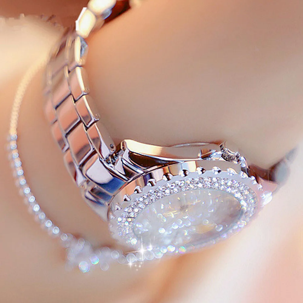 2023 New Alloy Band Wristwatch Gift Set Girls Luxury Diamond Quartz Watches