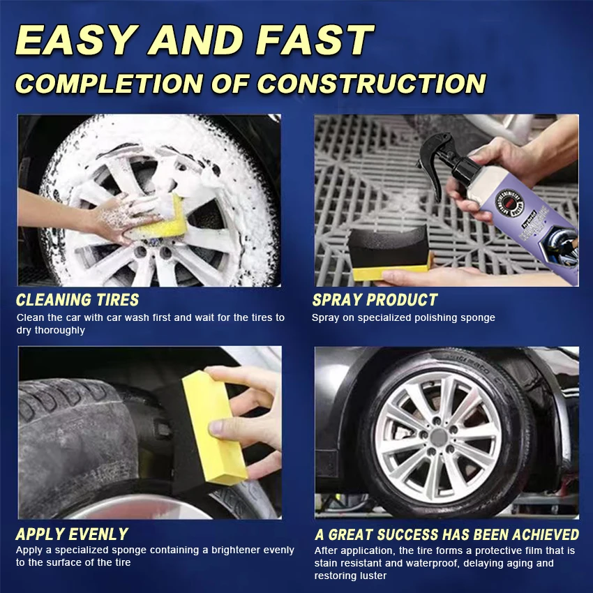 High quality car tire coating solution for polishing, curing, and anti-aging 500ml