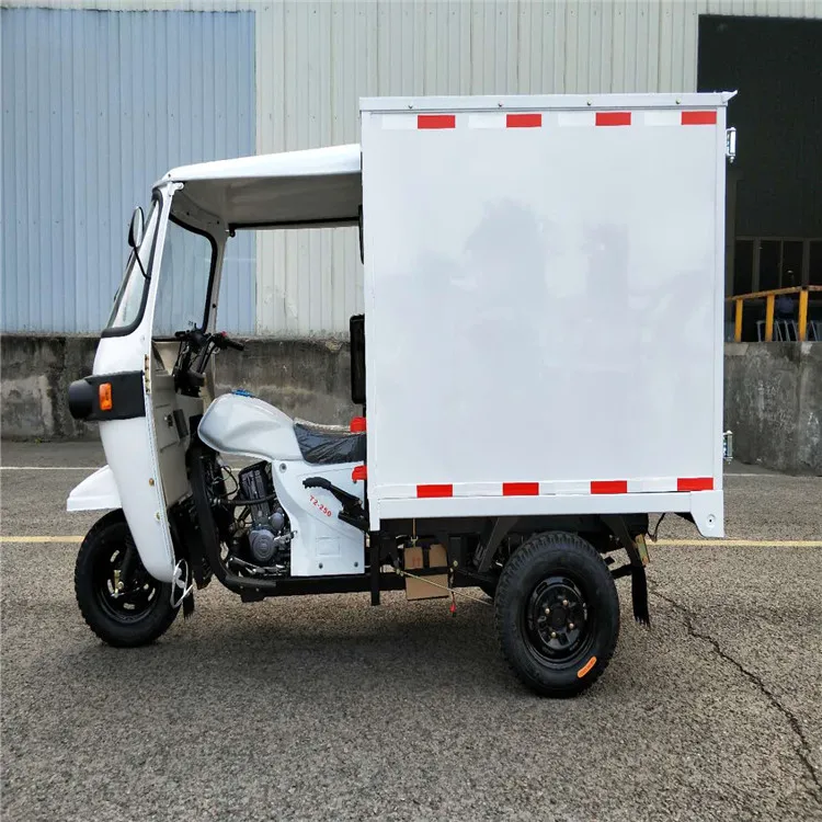 200cc factory price good quality tricycle 3 wheel closed body cargo motorcycle express tricycle