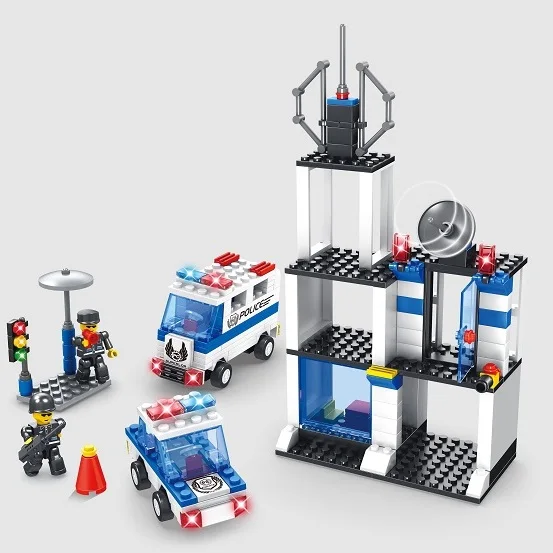 City police station car series building block Shantou toys