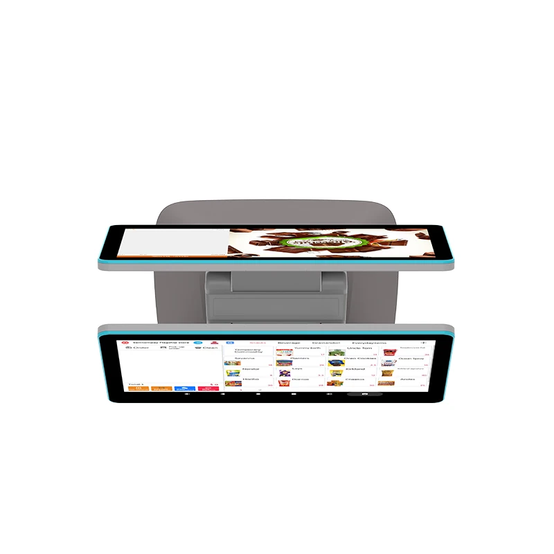 all in one 15.6 inch Pos Android 10 Touch Dual Screen Billing Machine POS with 15.6  inch customer display