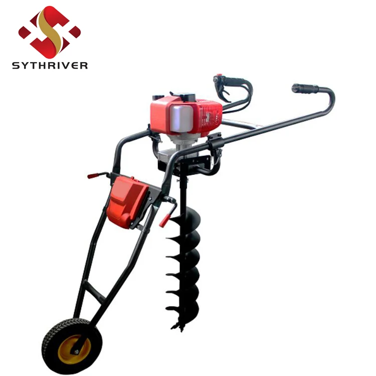 hand push gas powered ground drill earth auger gas post hole digger