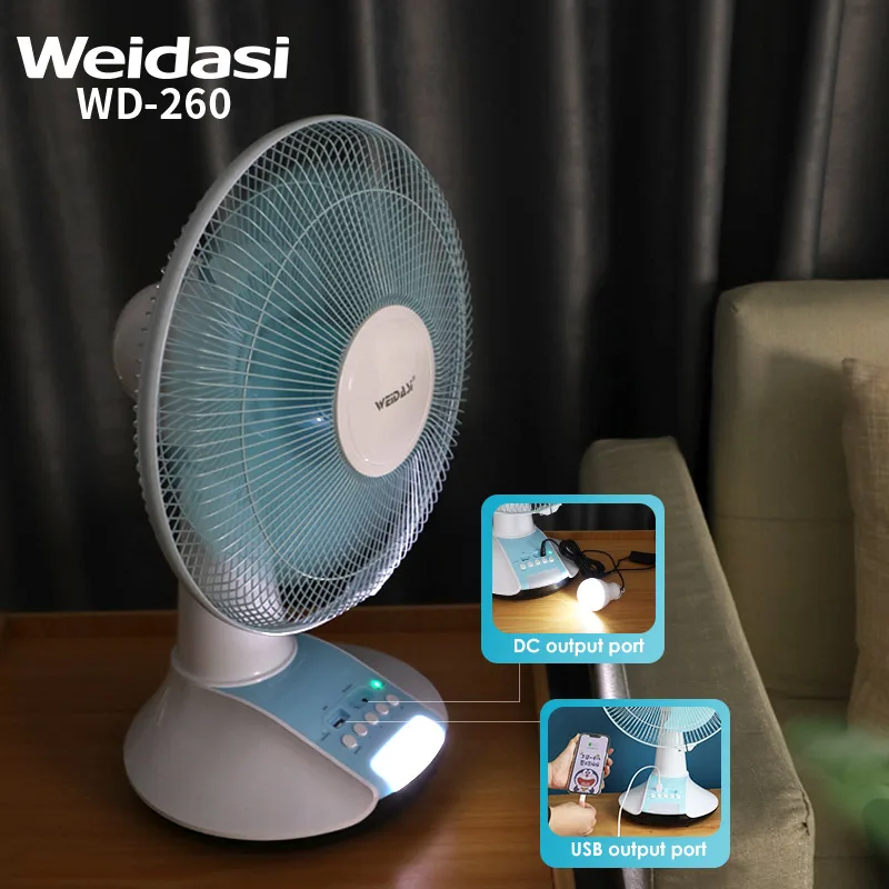 Rechargeable Best Solar Fan 12 Inch Portable Stand Fan AC DC Rechargeable Solar Fans
