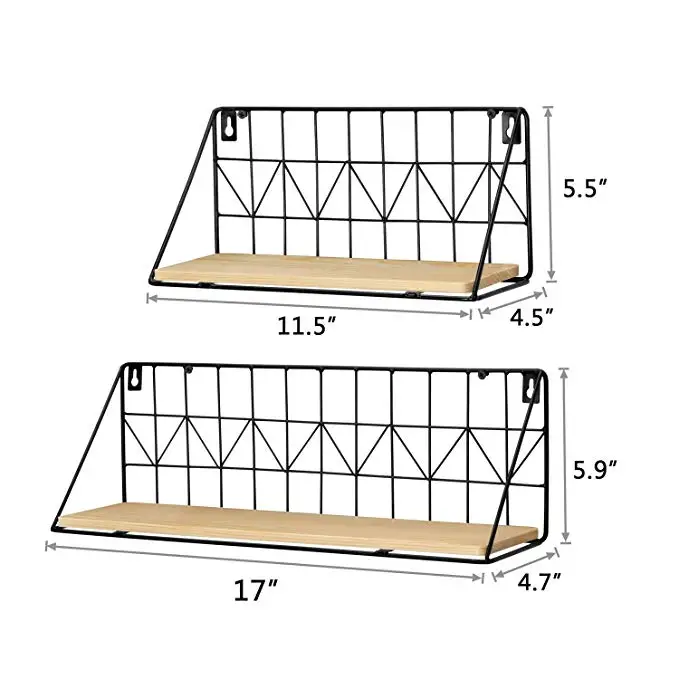 Newest Wall Mounted Grid Hanging Decor Wire Storage Shelf For Living Room Bedroom