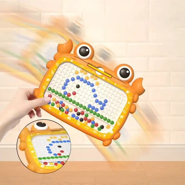 3+Years Large Magnetic Toys Doodle Board with Magnetic Beads and Pen Drawing Board Magnetic Drawing Board for Kids