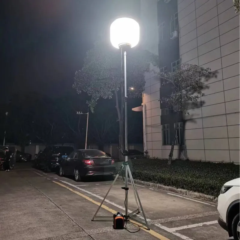 Outdoor Telescopic Mast Inflatable LED Balloon Light Tower with power station for Party Event Film Making rental Lighting