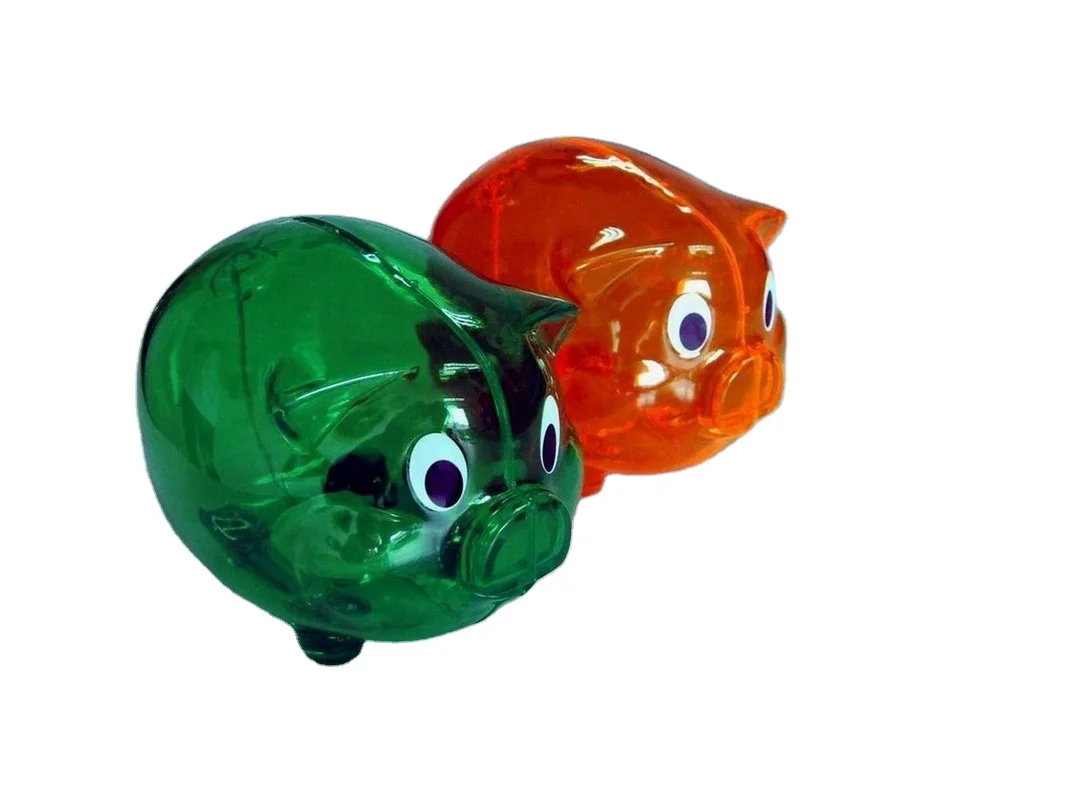 Big size piggy saving coin bank plastic pig money saving box Customizable LOGO cartoon custom piggy bank