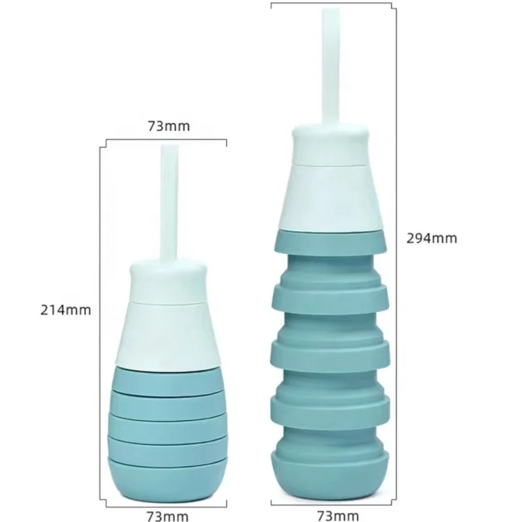 500ML Outdoor Sports Fitness Water Bottle Portable Folding Water Bottle Creative Silicone Folding Cup