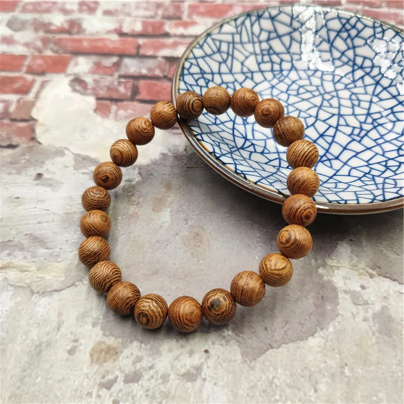 Bracelets En Bois Hommes Handmade Natural Wooden Bead Bracelets Elastic Wood Bead Bracelet For Men Pulsera De Cuentas
