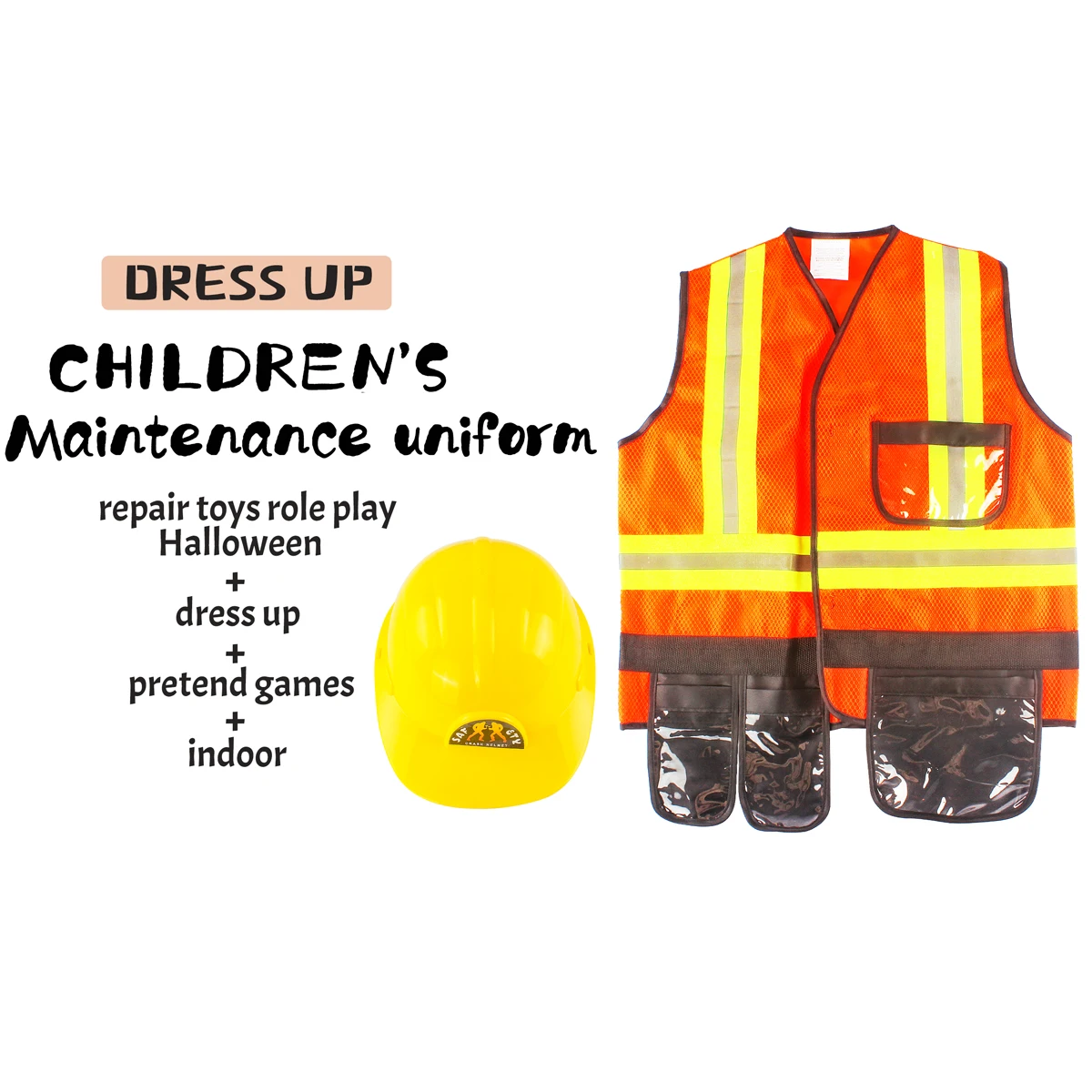 Dress Up Set for Kids Engineer Costumes Kids Pretend Play Costume Role Play Costume for Kids Engineer with Accessories