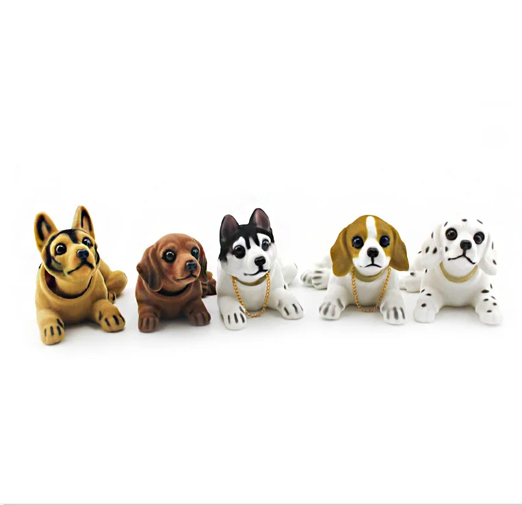 Nodding Dog Funny Shaking Head Toys Cute Bobblehead Puppy Dolls Swing Car Ornaments Home Auto Interior Decor Car Dashboard Toys