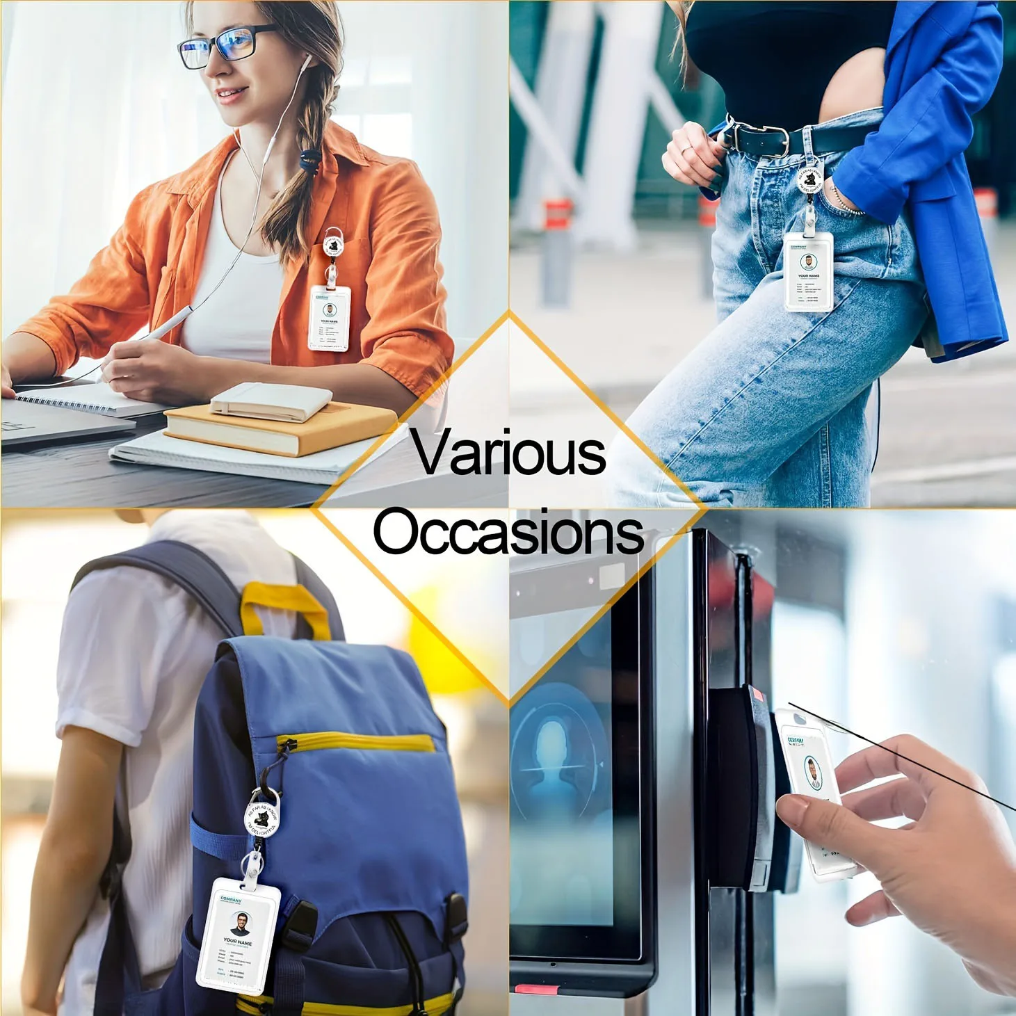 Funny Cat Lanyards for ID Badges ID Badge Holder Retractable Lanyard ID Holder with Badge Reel lanyard