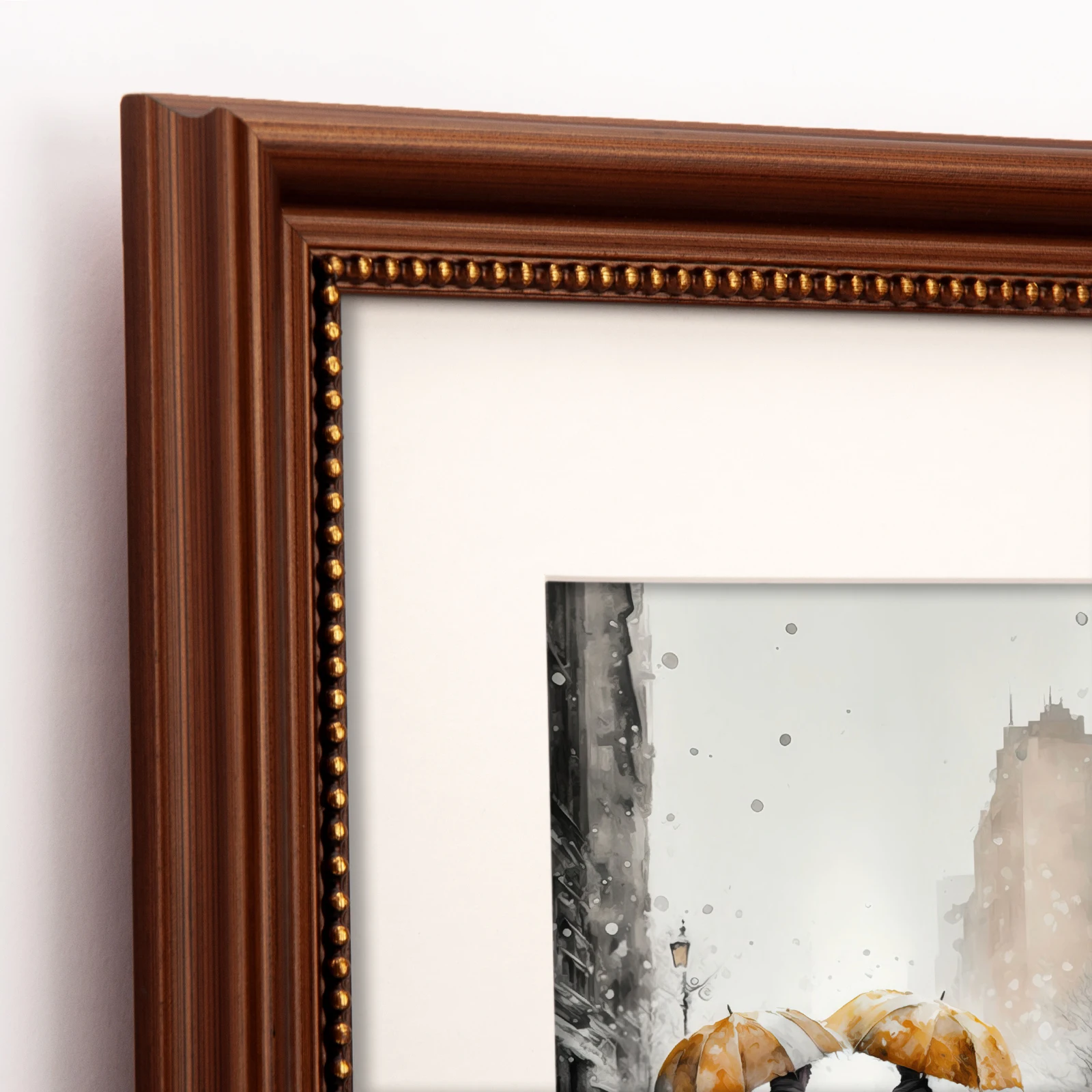 5x7 2pcs Frame Display Gold Ornate Beaded Inner Wall Mounted Tabletop Wood Photo Picture Frame