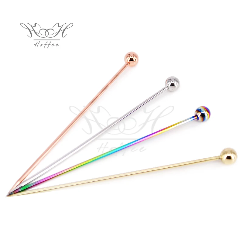 4.0'  Stainless Steel Cocktail Fruits Sticks Wine Mixing Sticks  With Balls
