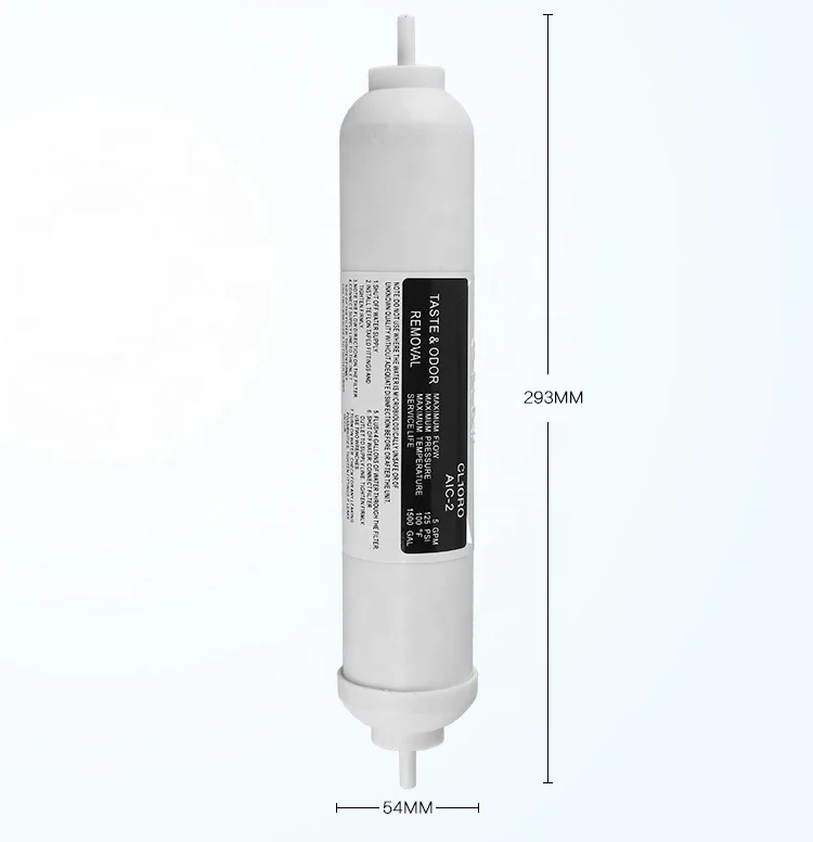 Korea type quick connect fitting water filter cartridge post inline carbon filter replacement for water dispenser T33 last stage