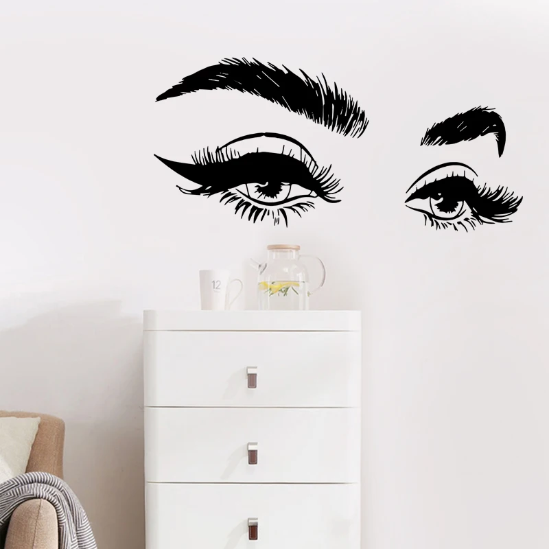 Eyes Brows Sketch Sticker Creative Bedroom Wallpaper Living Room Decorative Decal Self Adhesive TV Background Wall Mural