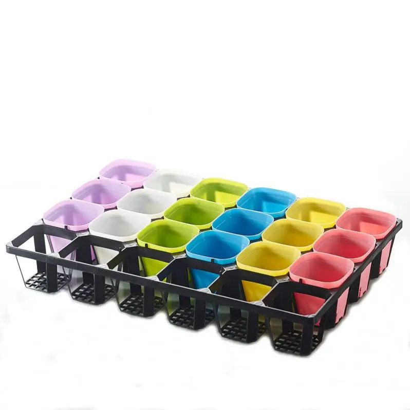 66 286 24 Holes Nursery Pot Cactus Plant Pot Garden Plastic Black Succulents Planter Pots Seedling Tray