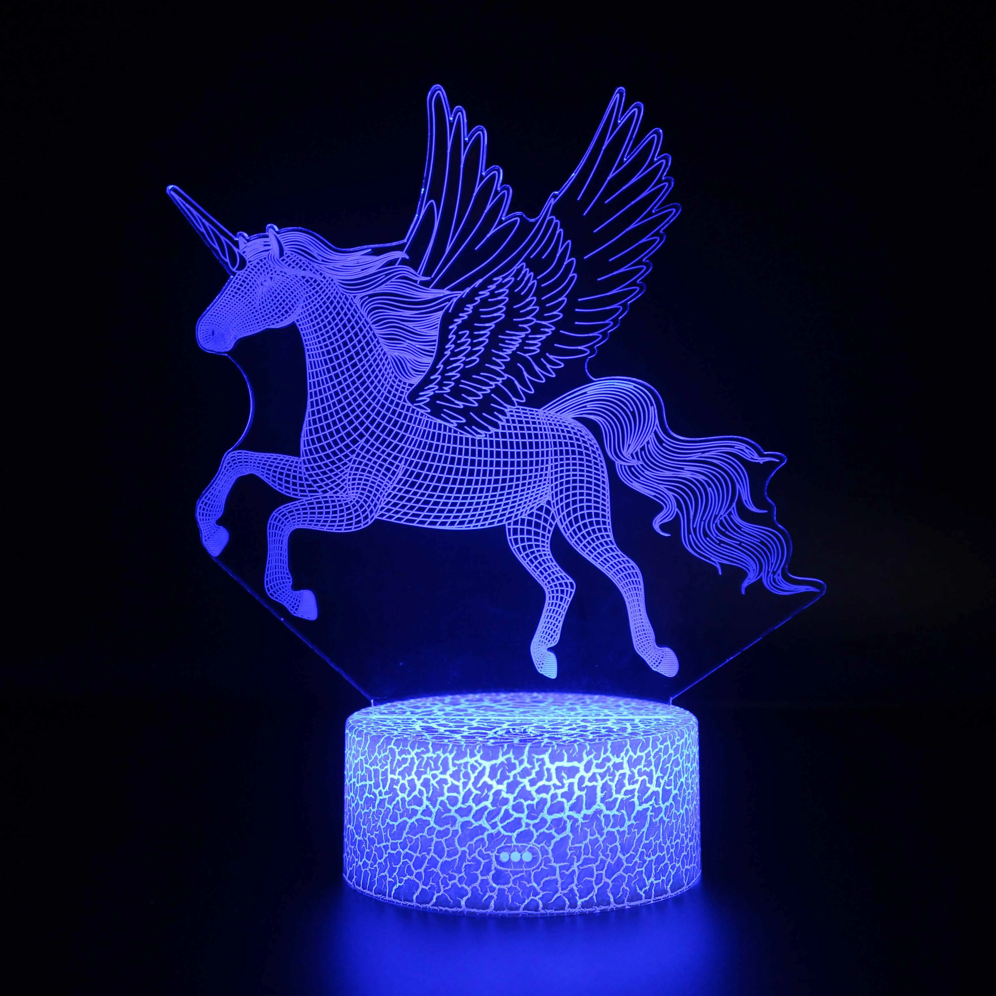 Unicorn 7 Colors Change + Remote Control Kids Night Light Illusion Lamps For Indoor Desk