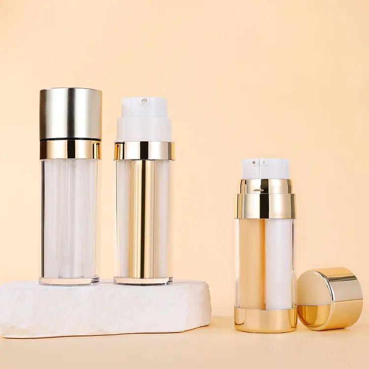 30 50 100 200 ml refillable cosmetic packaging empty essential oil serum plastic pump bottles acrylic airless lotion bottle