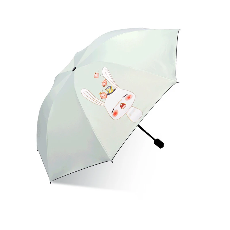 Lovely cartoon fully automatic folding sunny umbrella fashion trend of vinyl sunshade umbrella