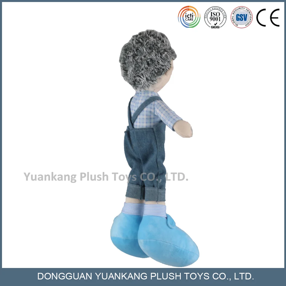 Hot Selling Happy Boy Customized Soft Toys Doll Cartoon Boy Stuffed Plush Doll Toy With Jeans Coats