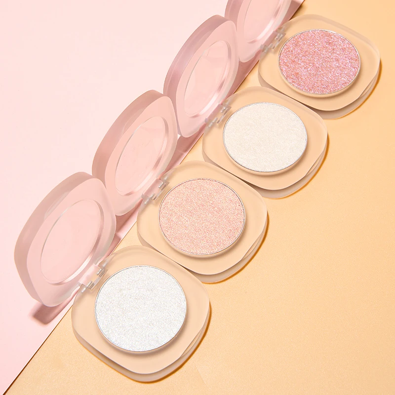 Custom Pressed Pigmented Bronzer Diamond Jelly Highlighter Private Label 4 Color Vegan Shimmer Makeup Single Highlighter
