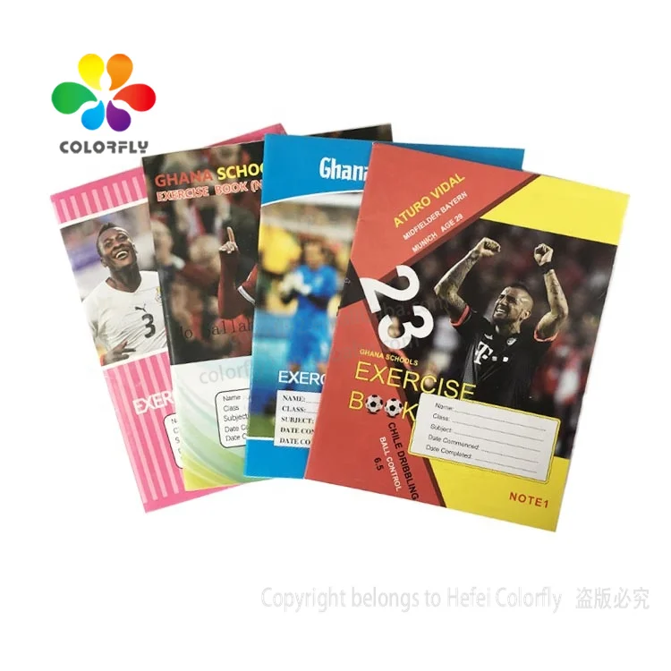 18x24cm Bond Papers Exercise Notebook for School Ghana School Note 1 Exercise Book Accept Customized Logo 40 Sheets Printed CMYK