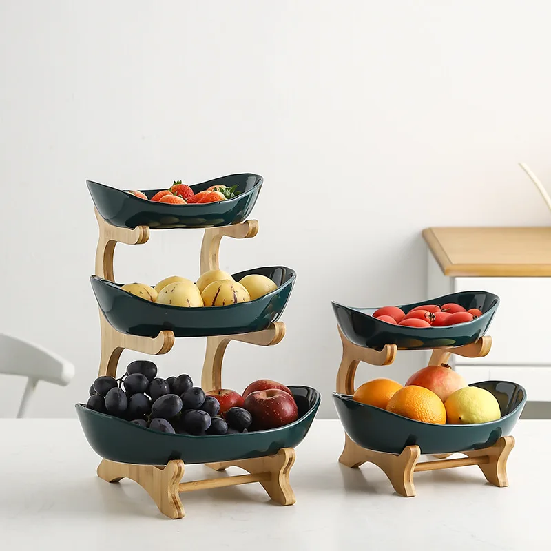 
Creative Design Ceramic Tableware Food Display Racks Plates Decoration Pottery Porcelain Dishes for Salad Vegetable Fruits Nuts 