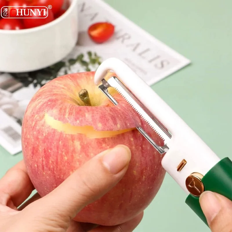 Нож для чистки овощей и фруктов 2-в-1 из нержавеющей стали