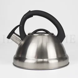 2.8L Stainless Steel Whistling Tea Kettle Coffee Teapot with Wooden Handle for Gas Stoves, Induction Cookers