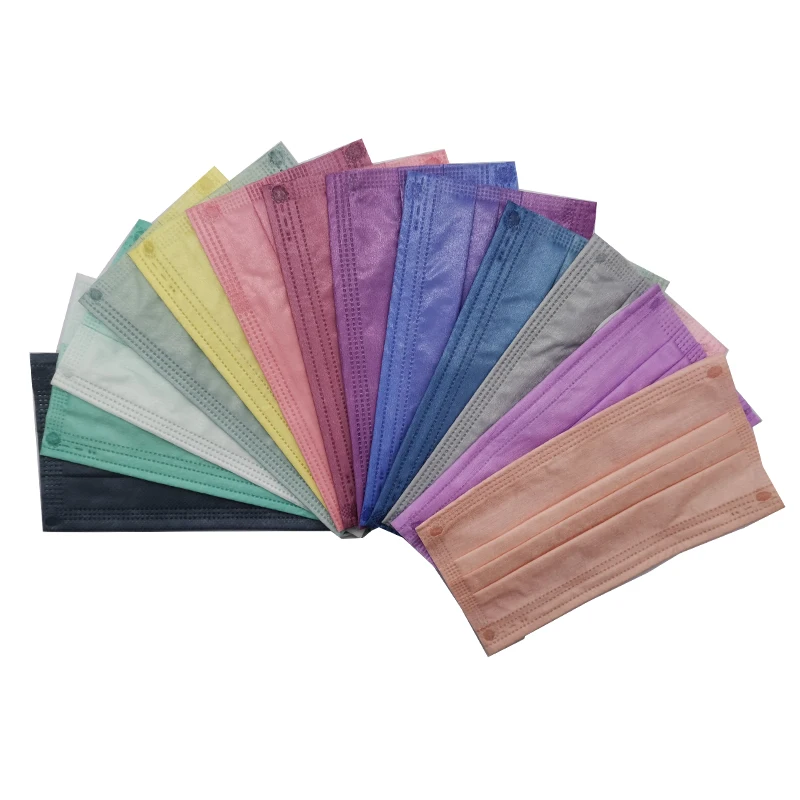 Three Layer Medical mask 50 Pcs Breathable Non Woven Melt Blown Filter Civilian masks Morandi Color Mask