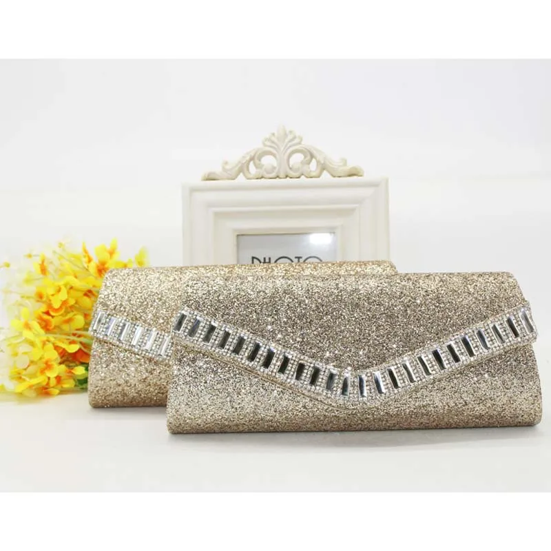 2022  New Ladies Clutch Bag Flashing Water Crystal European And American Dinner Evening Bag