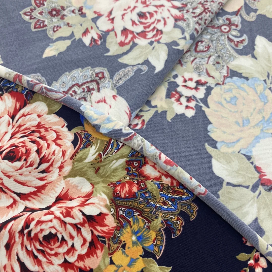 wholesale cheap printed poly spun Nylon knitted stretch fabrics textiles