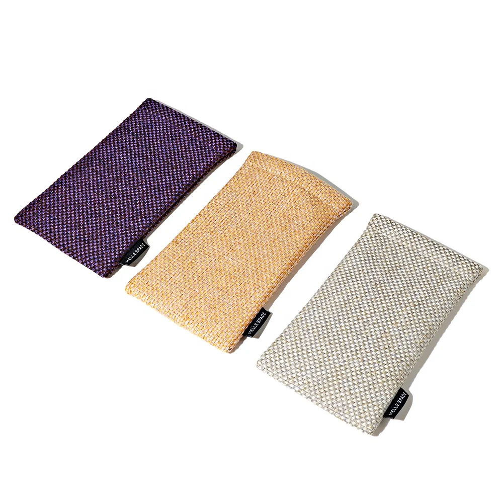 Woven Jute Foam Branded Eco Squeeze Top Shrapnel Eyeglasses Bag Eye Glasses Storage Case Luxury Sunglasses Pouch