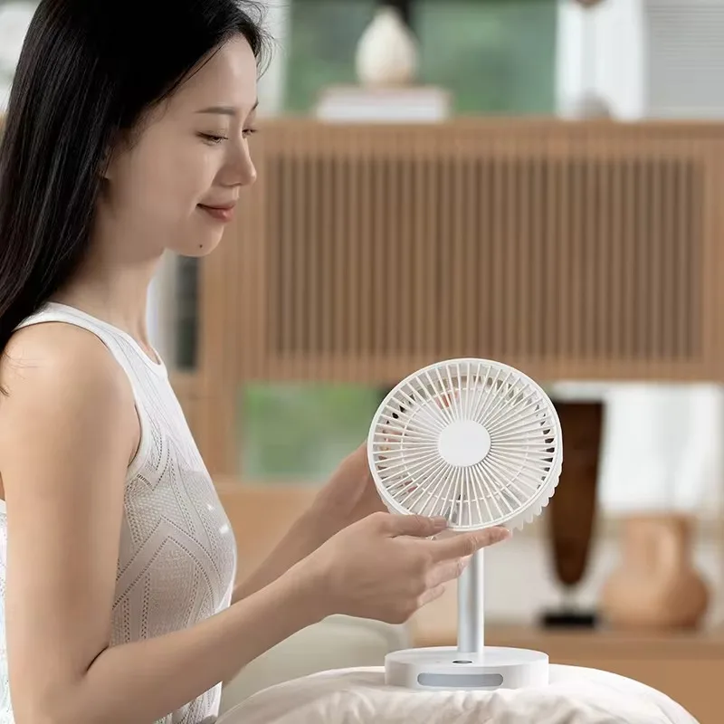 New Desktop Small Electric Fan, Home Atmosphere Fan with Light, Portable Wireless Intelligent Digital Display small Fan