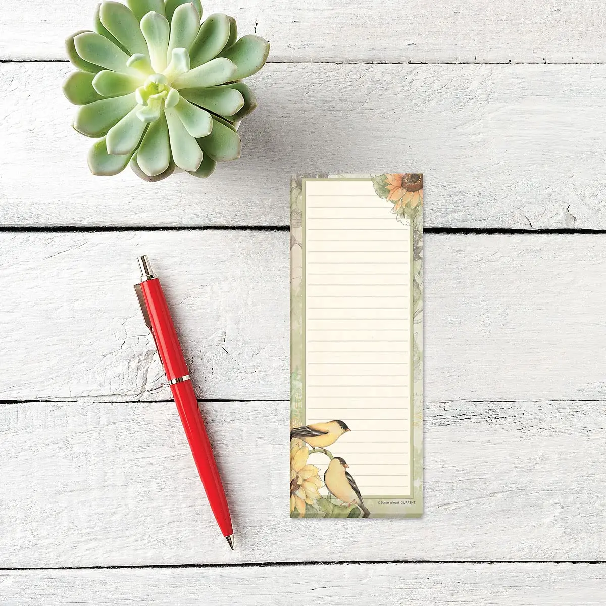 Customize Full Magnet Back Writing Pads for Grocery Shopping To Do List Memo Notepad with Realistic Bird Design Magnetic Notepad