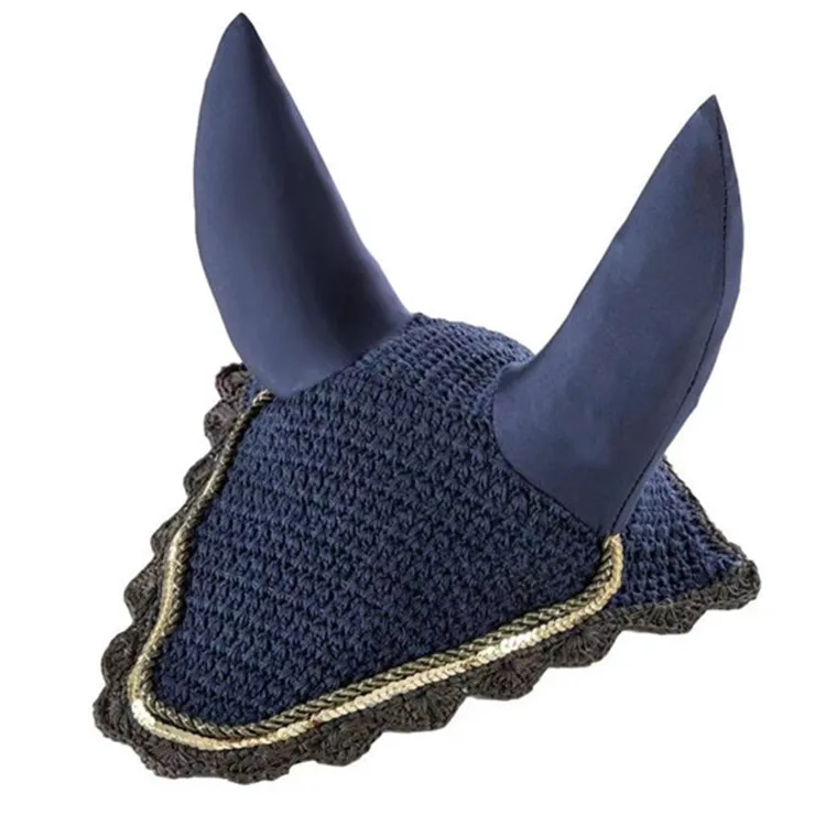 Ear Bonnets Horse Fly Veil High Quality Fly Hat with Rhinestone Horse Riding Products Equestion